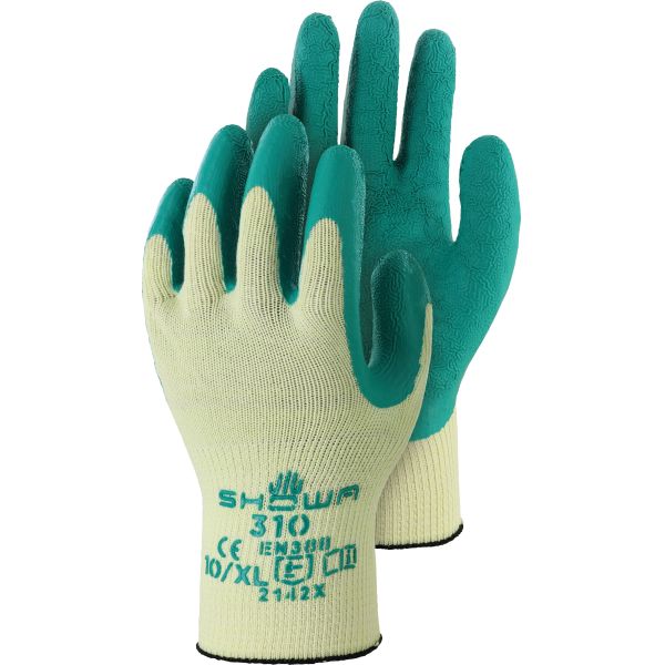 310G SHOWA Green Grip Baumwoll-Polyester-Handschuh mit Latex-Beschichtung