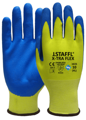 1631 Polyester Feinstrick Handschuh X-TRA FLEX mit Nitrilbeschichtung